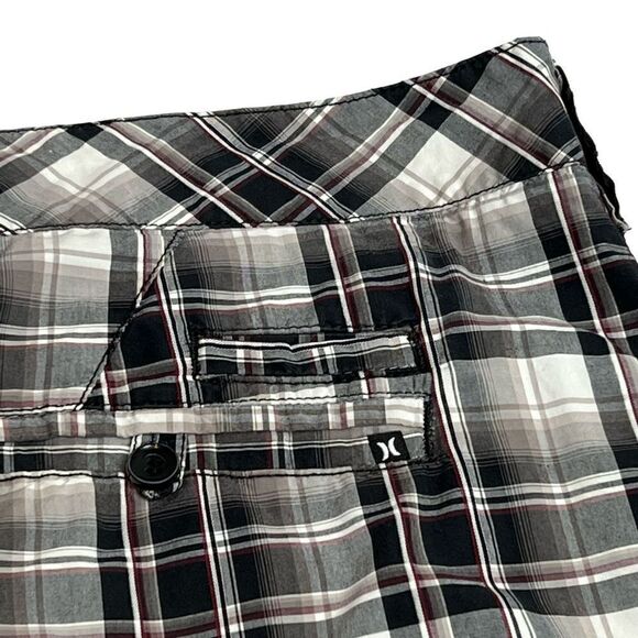 Hurley gray and purple plaid shorts size 36 - Picture 10 of 15